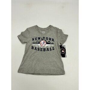 MLB New York Yankees T Shirt Girls Size XS Gray Short Sleeve Graphic Baseball